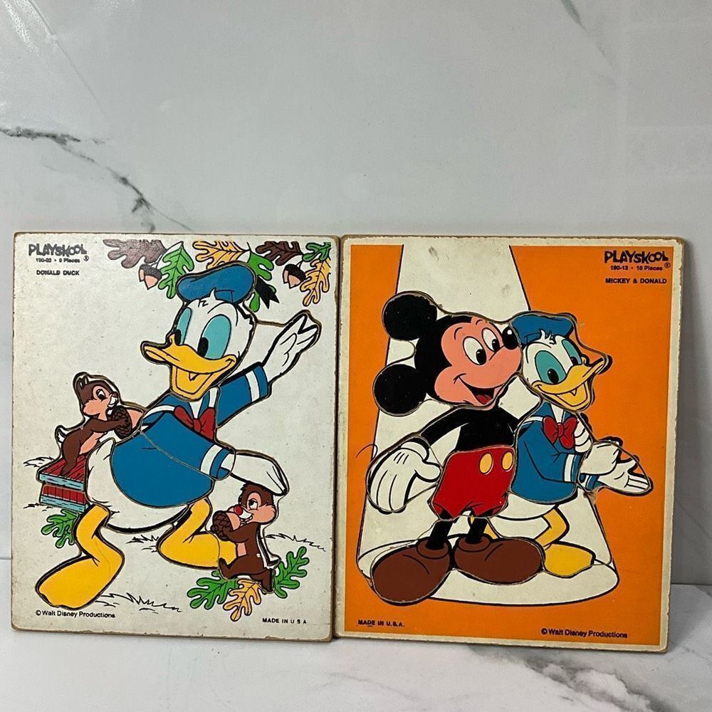 VINTAGE 70’s Disney Board Puzzles Set of 2